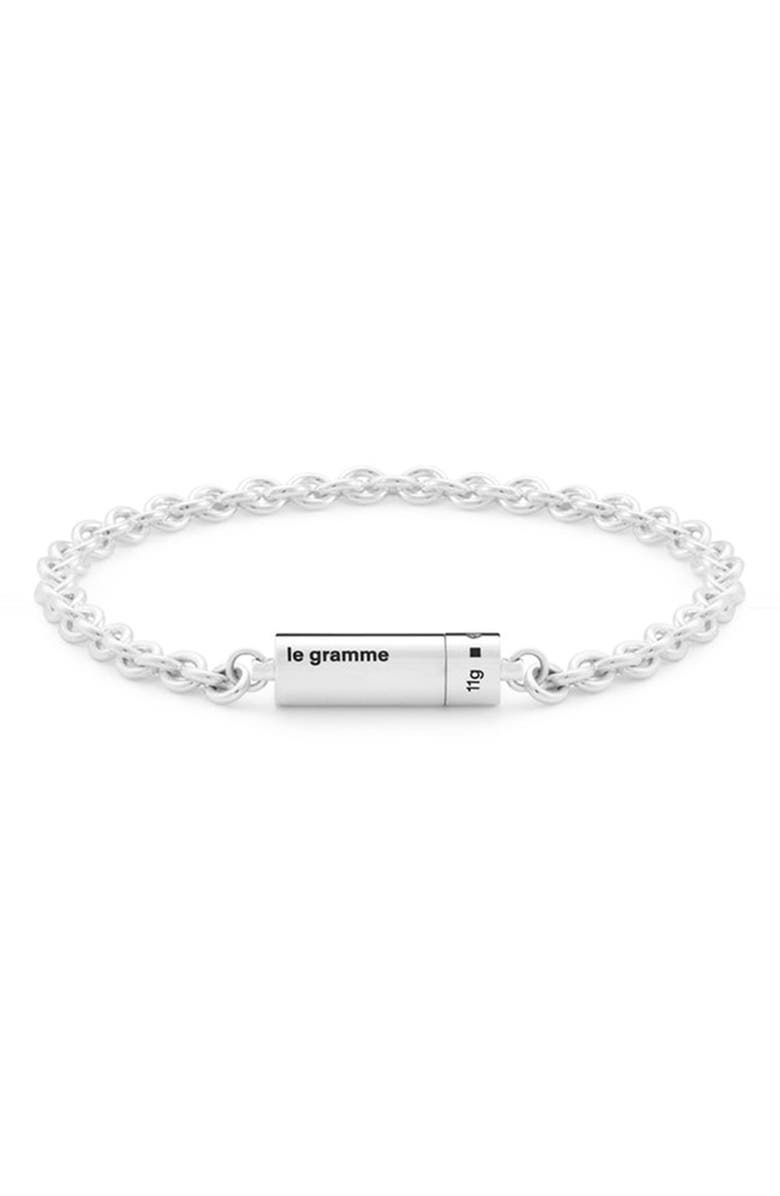 le gramme Men's 11G Polished Sterling Silver Chain Bracelet, Main, color,