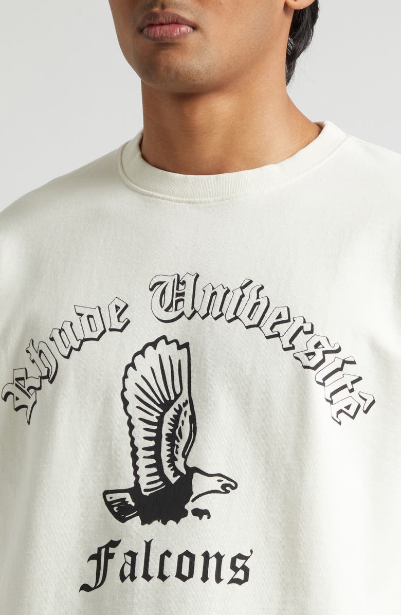 Rhude Collegiate Falcons Graphic T-Shirt, Alternate, color, Vintage White/ Black/ Green
