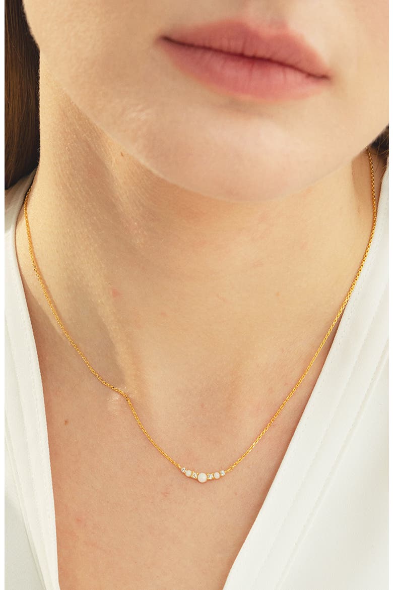Sterling Silver 18k Gold Plated Cloris Necklace Dainty Delicate, Alternate, color, Gold