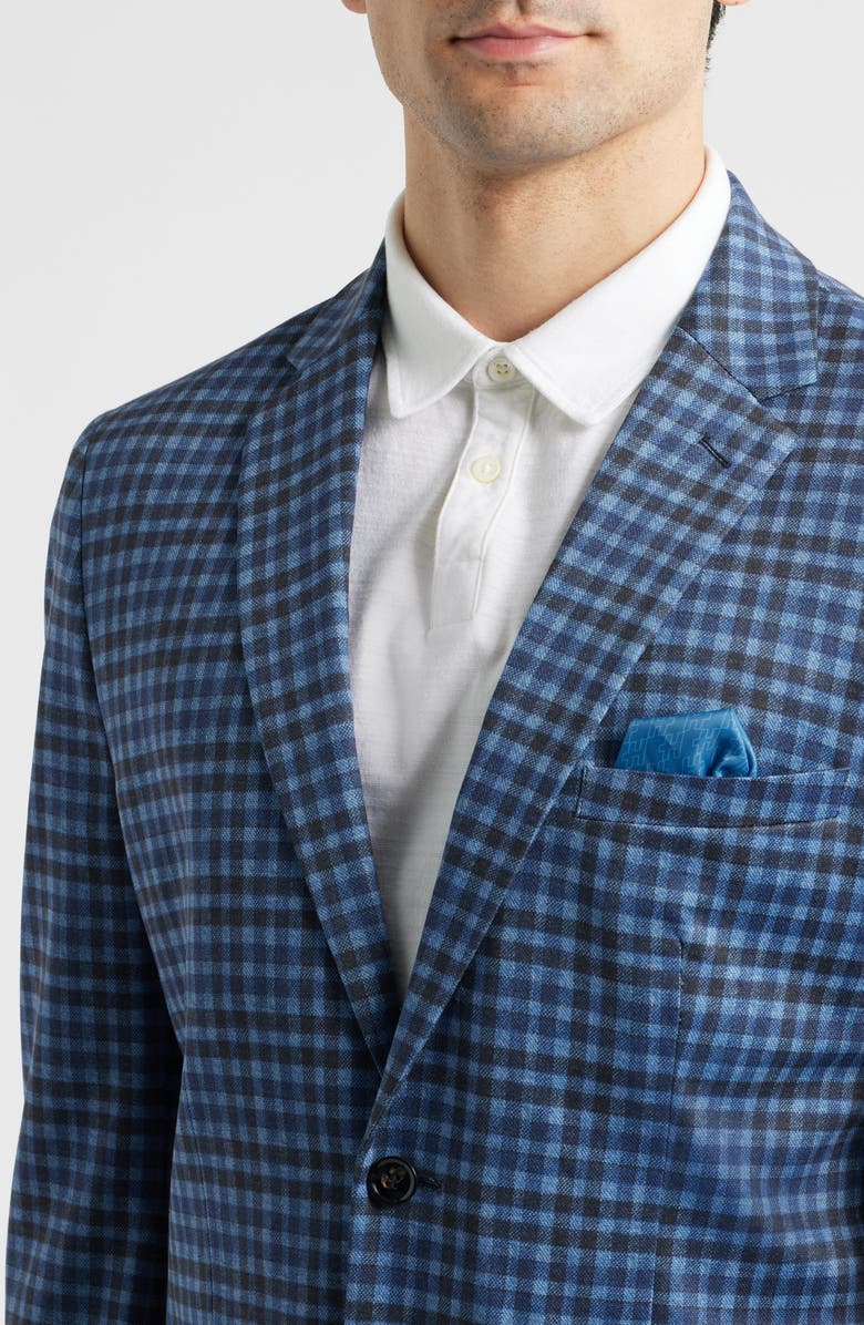 DANIEL HECHTER Blue Check Knit Sport Coat, Alternate, color, Blue