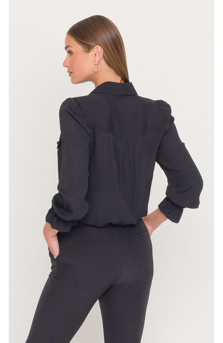 Generation Love Priya Georgette Shirt, Alternate, color, Black