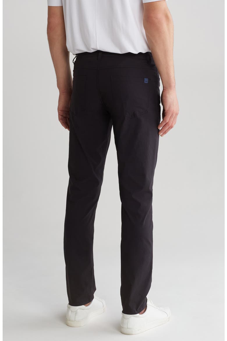 Flat Front Slim Leg Performance Twill Pants, Alternate, color, BLACK