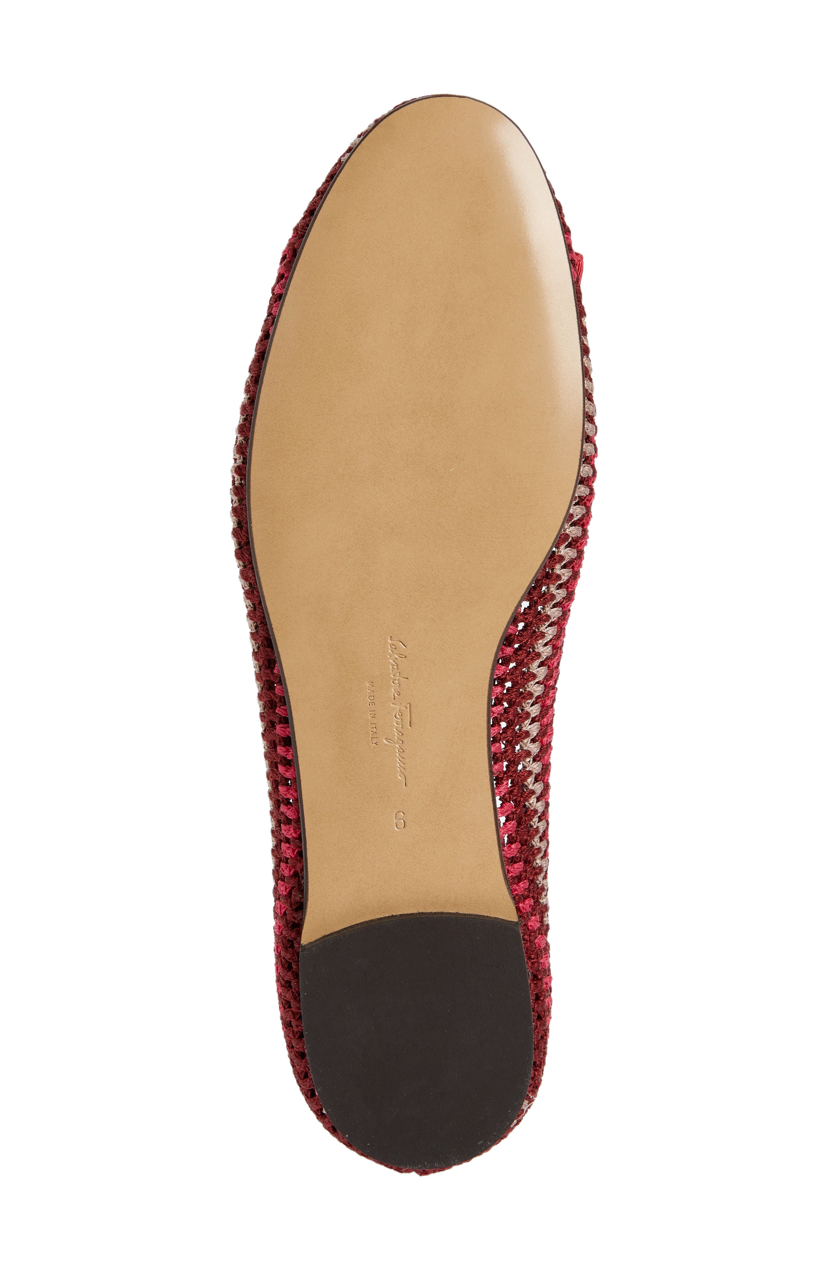 FERRAGAMO Varina Macramé Ballerina Flat, Alternate, color, 