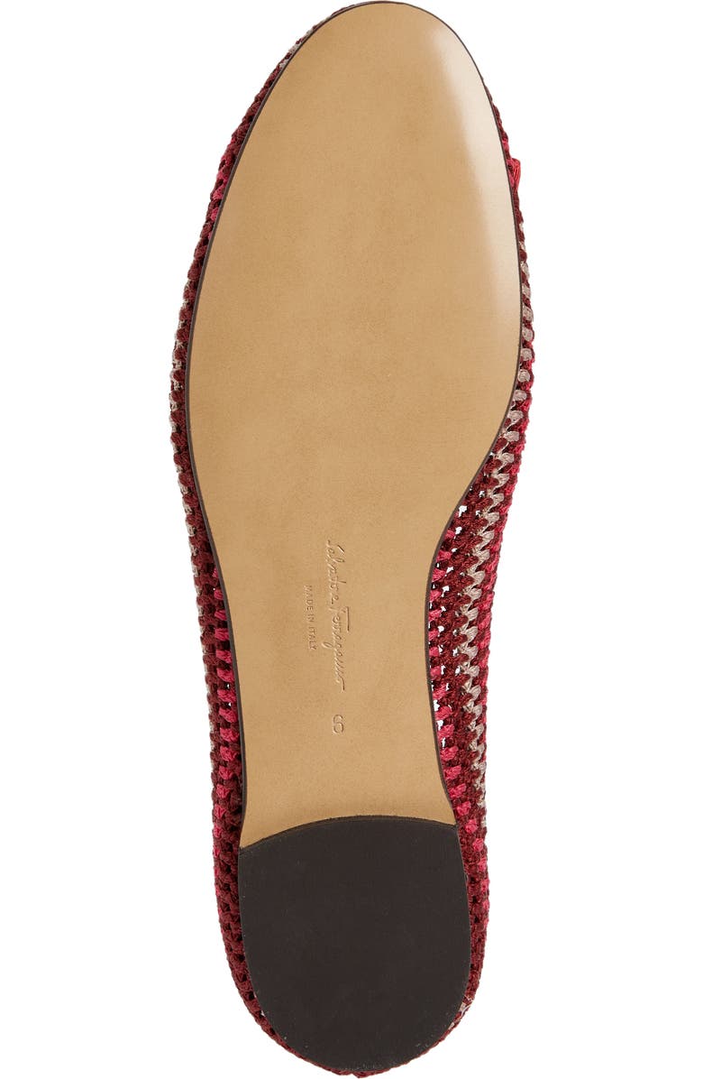 FERRAGAMO Varina Macramé Ballerina Flat, Alternate, color,