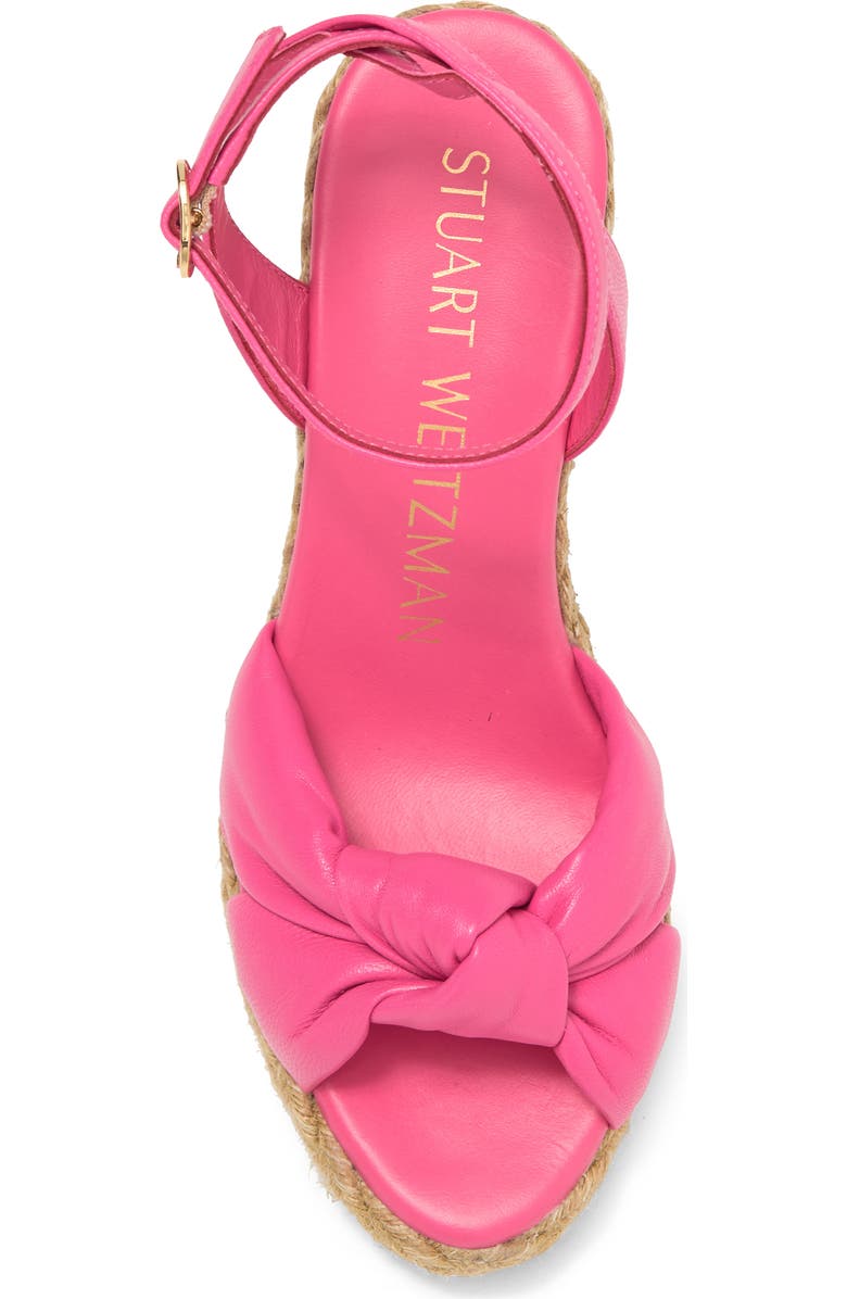 Stuart Weitzman Playa Espadrille Knot Wedge Sandal, Alternate, color, Hot Pink/ Natural