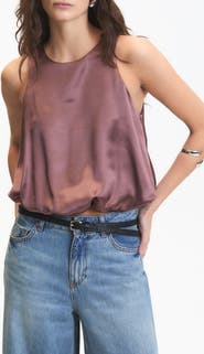 DELUC Leonard Crop Sleeveless Satin Top