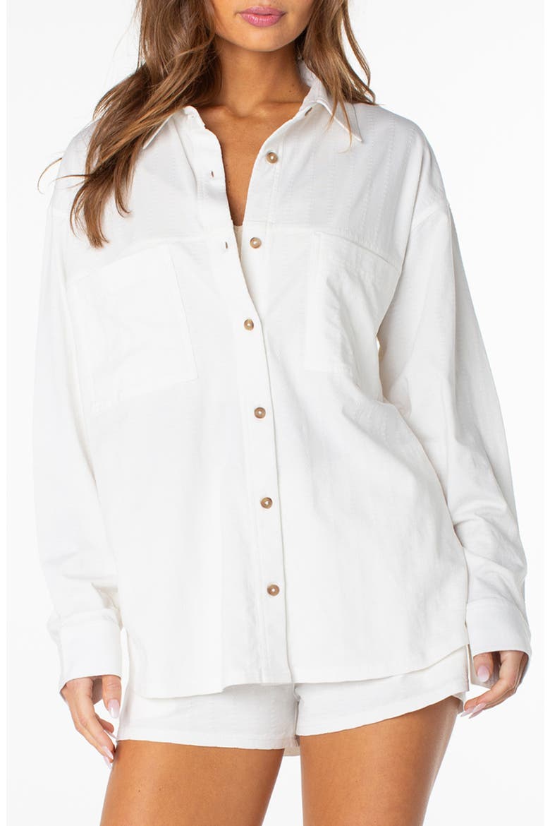 Sandpiper Cotton Button-Up Shirt, Main, color, CLOUD DANCER