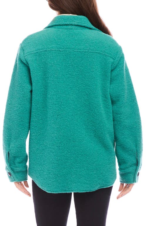 Karen Kane Brushed Shirt Jacket In Glass In Green