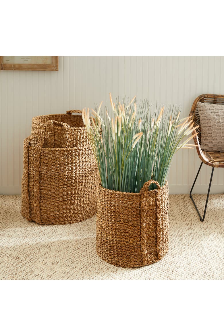 Seagrass Round Baskets Large Set of 3, Alternate, color, Beige