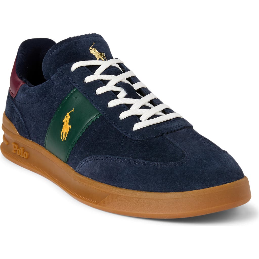 Polo Ralph Lauren Heritage Aera Suede Trainer In Blue