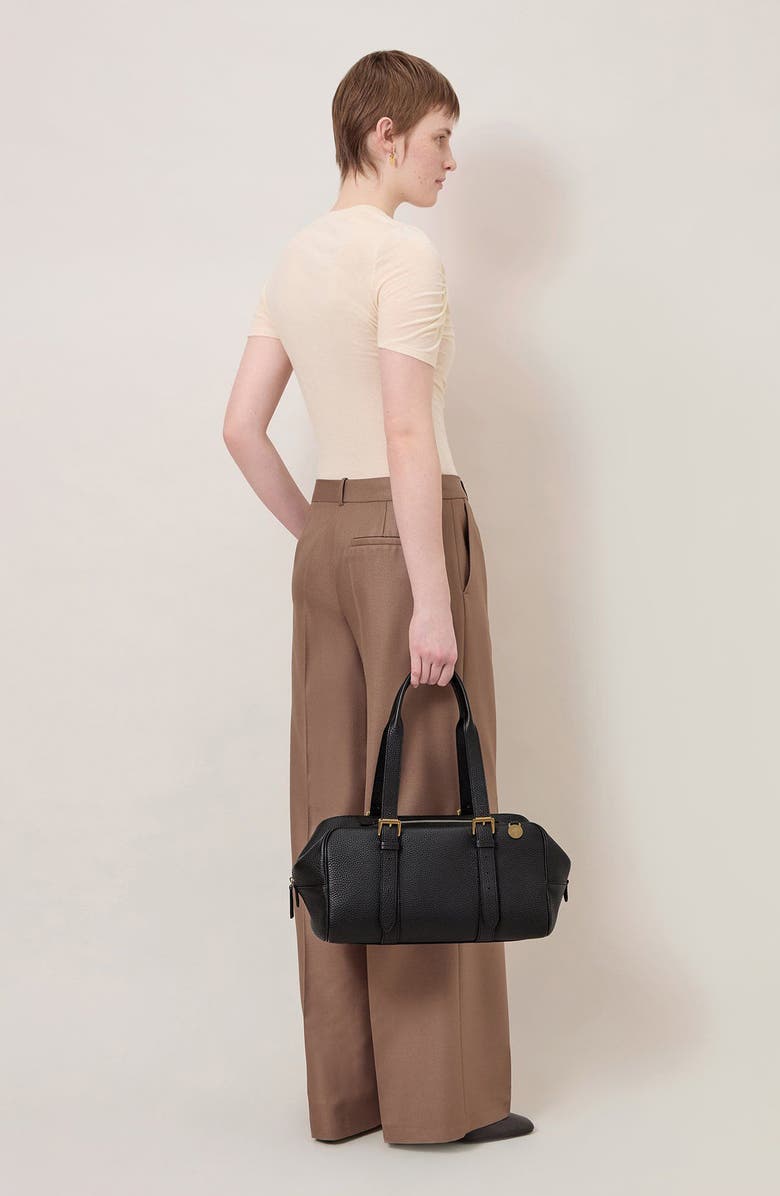 Mulberry Boston Heavy Grain Top Handle Bag, Alternate, color, Black