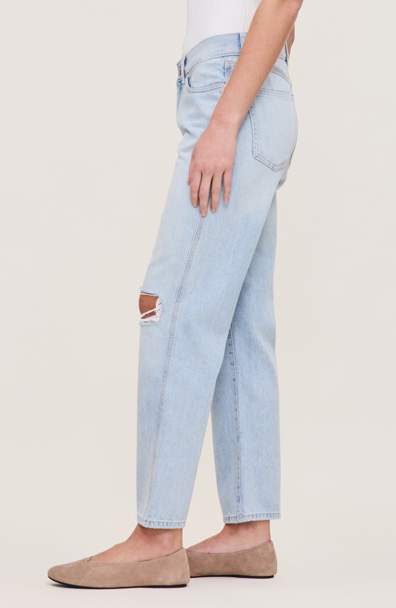 DL1961 Romie Ripped Mid Rise Straight Leg Jeans, Alternate, color, 