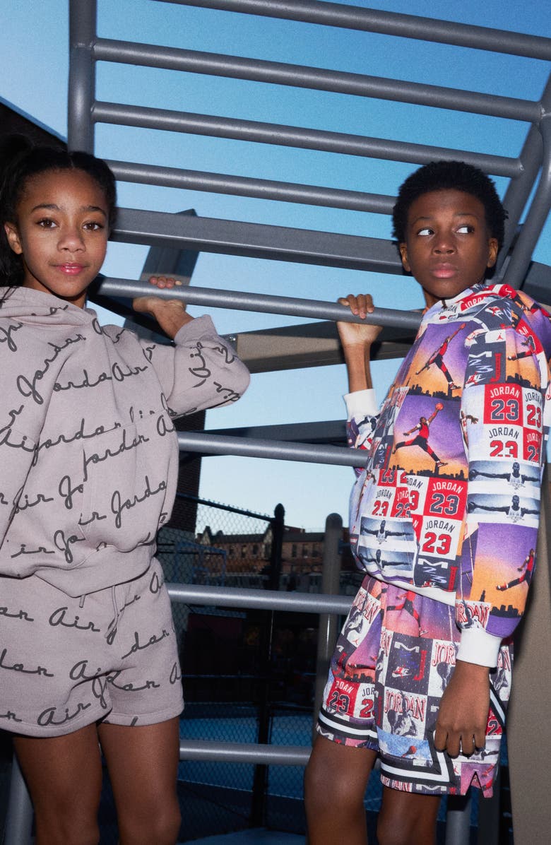 Jordan Kids' Signature Graphic Script Shorts, Alternate, color, Enigma Stone