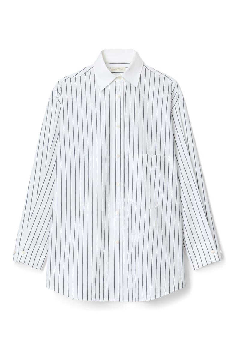 Oversize Stripe Cotton Button-Up Shirt, Alternate, color, BLUEBELL MULTI