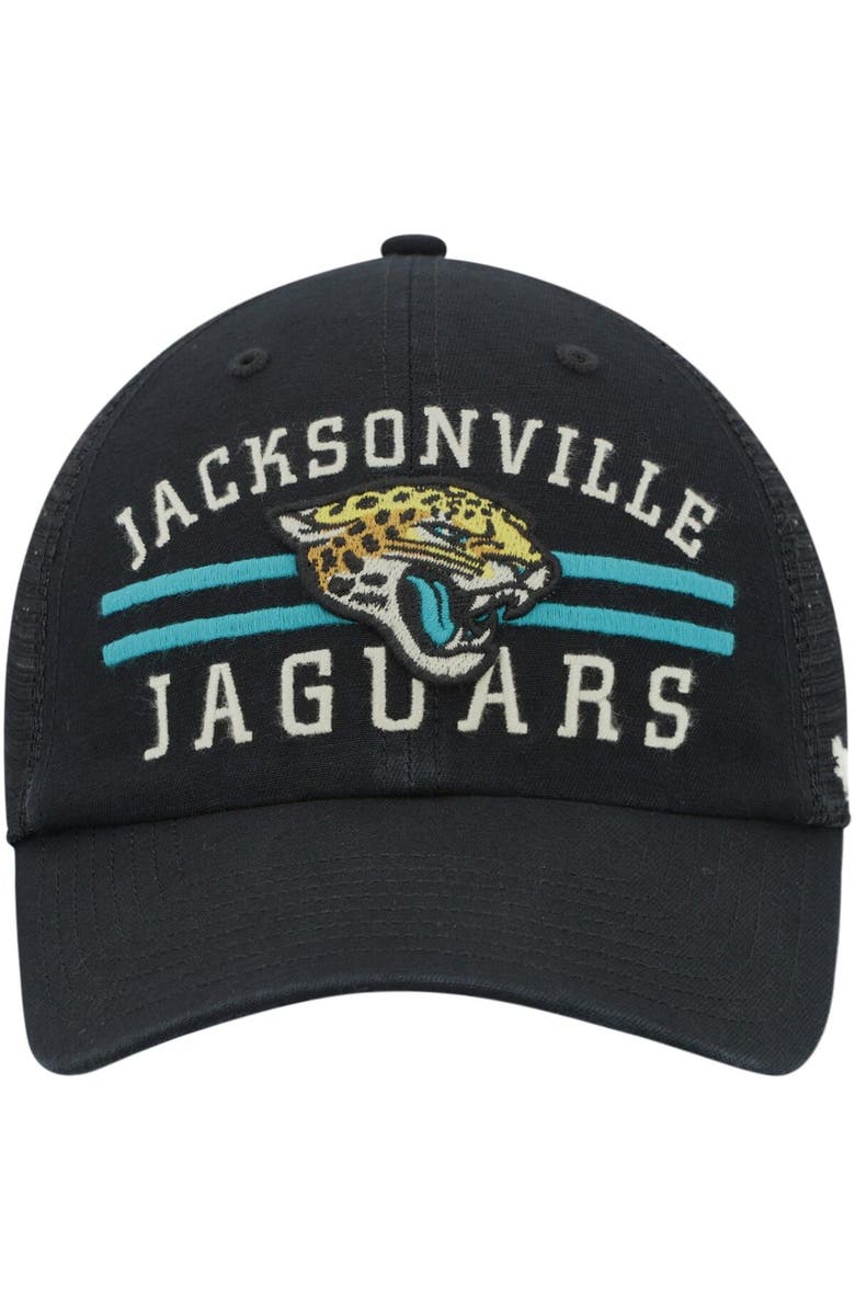 '47 Men's '47 Black Jacksonville Jaguars Highpoint Trucker Clean Up Snapback Hat, Alternate, color, 