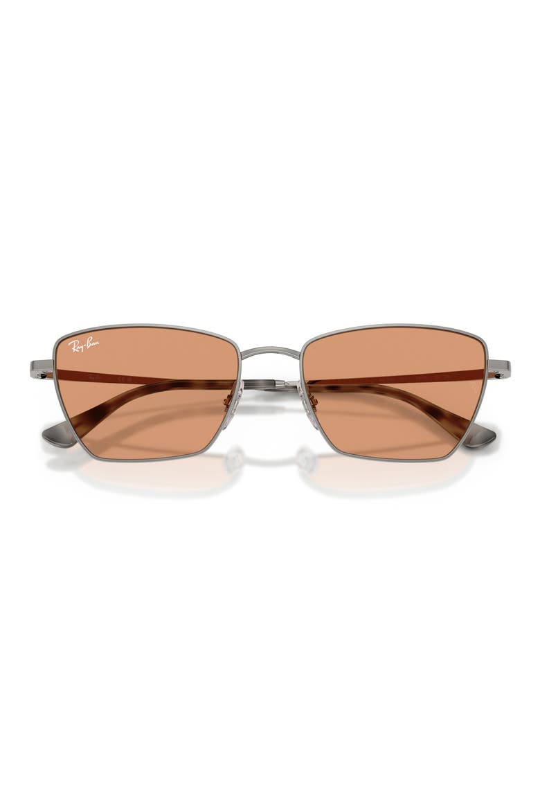 53mm Cat Eye Sunglasses, Alternate, color, GUNMETAL / ORANGE