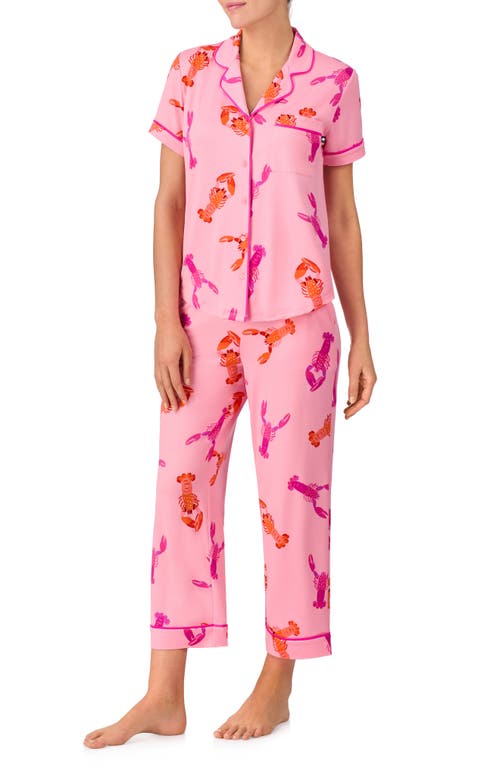 Kate Spade New York Print Crop Pajamas In Pink