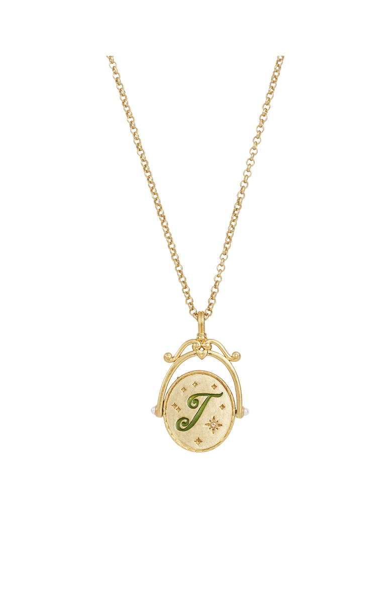 Fable England J Initial Jasmine Gold Spinner Chain Necklace, Main, color, Gold