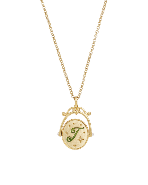 J Initial Jasmine Gold Spinner Chain Necklace