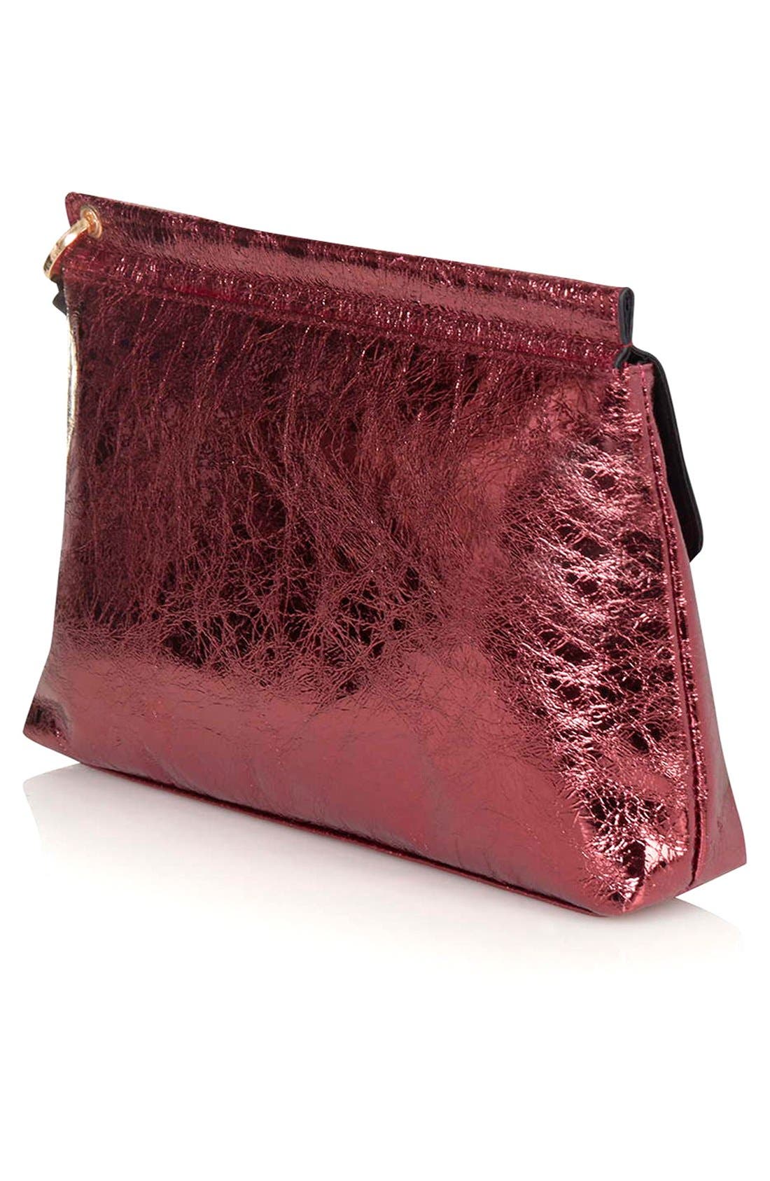 Metallic Tassel Envelope Clutch, Alternate, color, BURGUNDY
