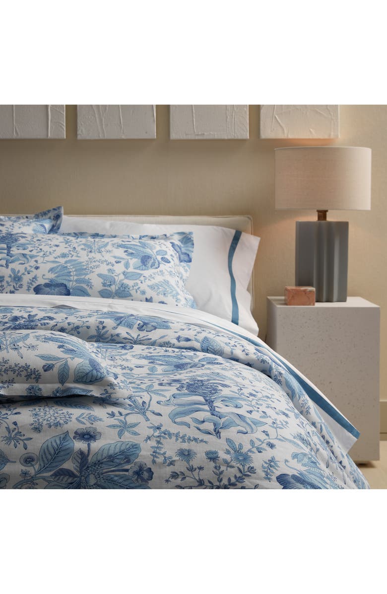 Matouk Pomegranate Linen Sham, Alternate, color, Porcelain Blue
