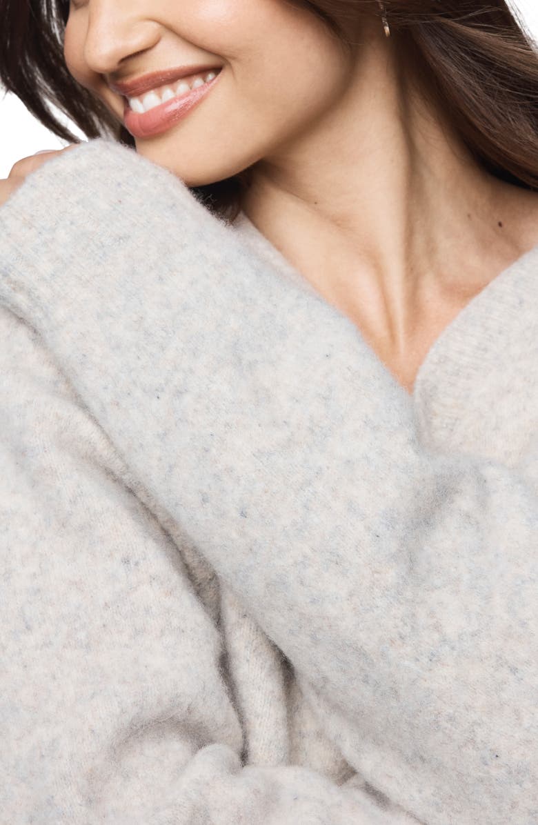 Splendid Melina Relaxed Fit Wool Blend Sweater, Alternate, color, Pale Oak White Heather