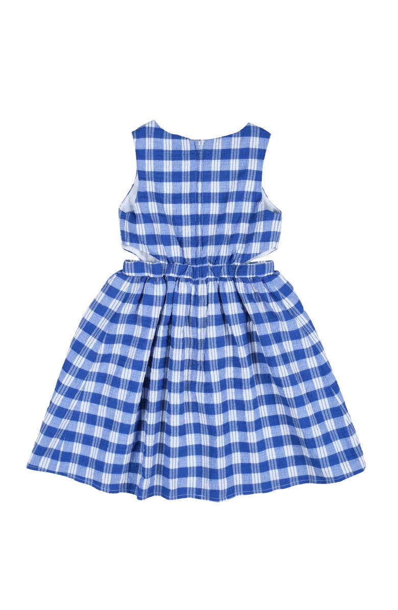 Florence Eiseman Plaid Seersucker Dress with Side Cut-Out, Alternate, color, Blue / White