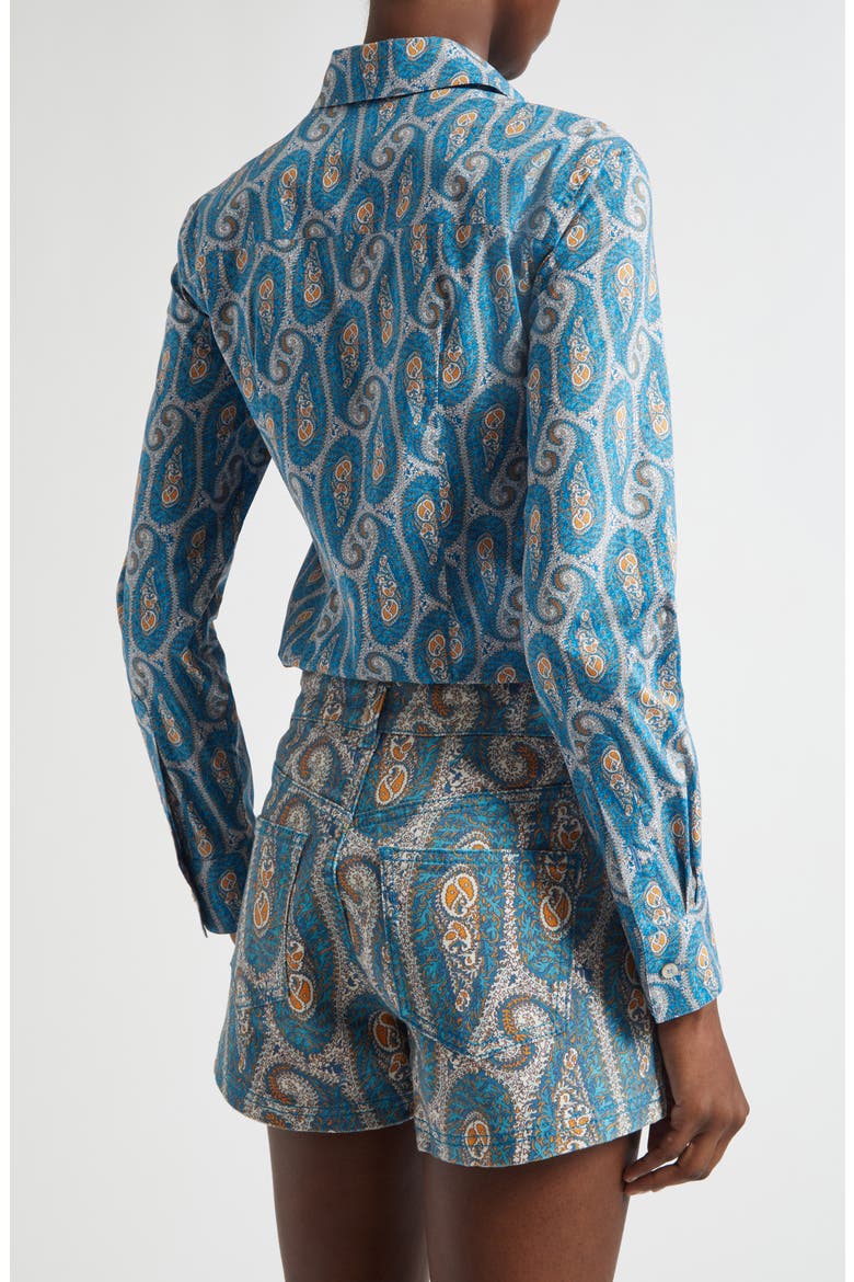 Slim Fit Paisley Stretch Poplin Button-Up Shirt, Alternate, color, PRINT ON WHITE BASE