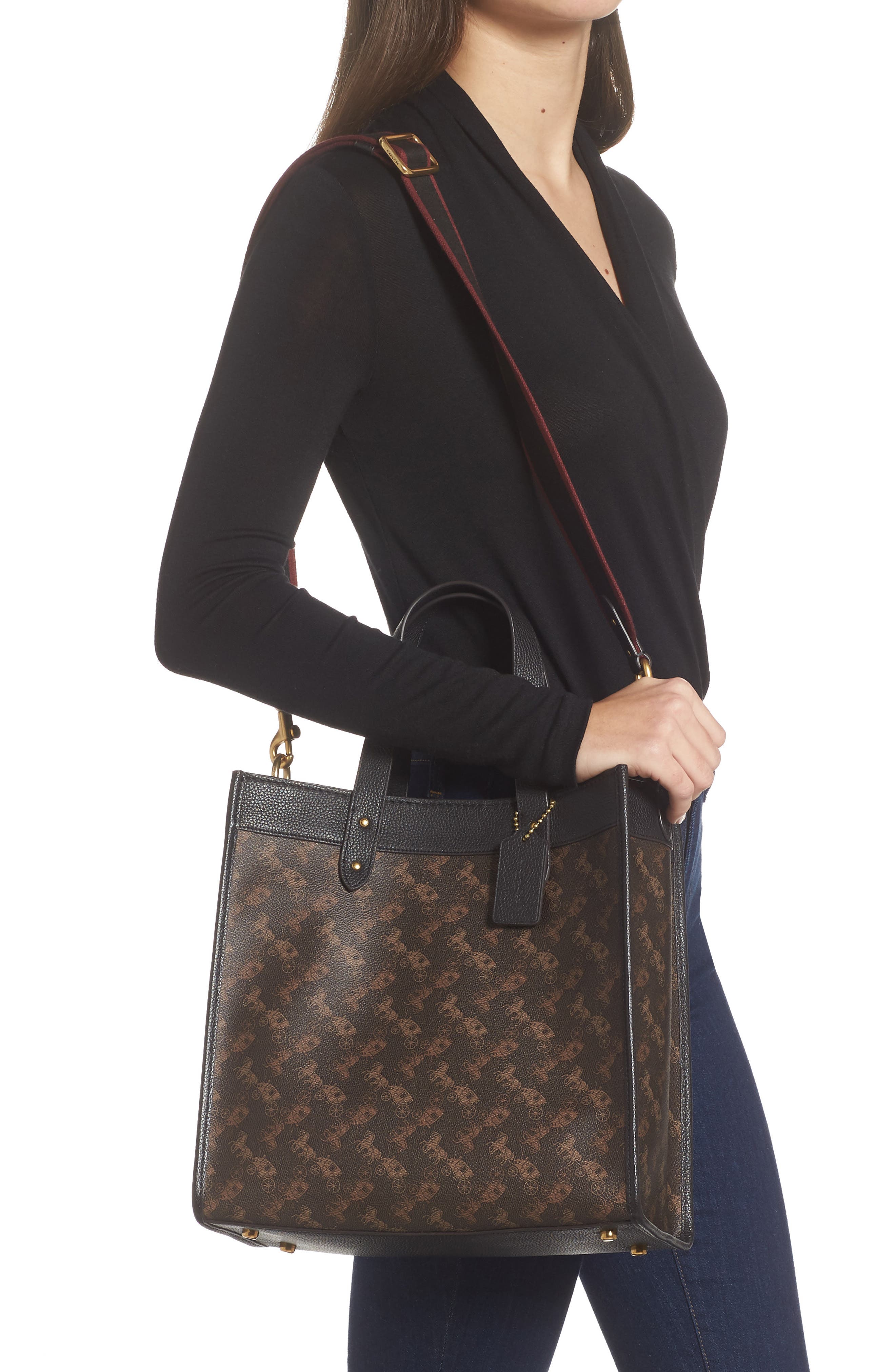 COACH Horse & Carriage Coated Canvas Tote, Alternate, color, 