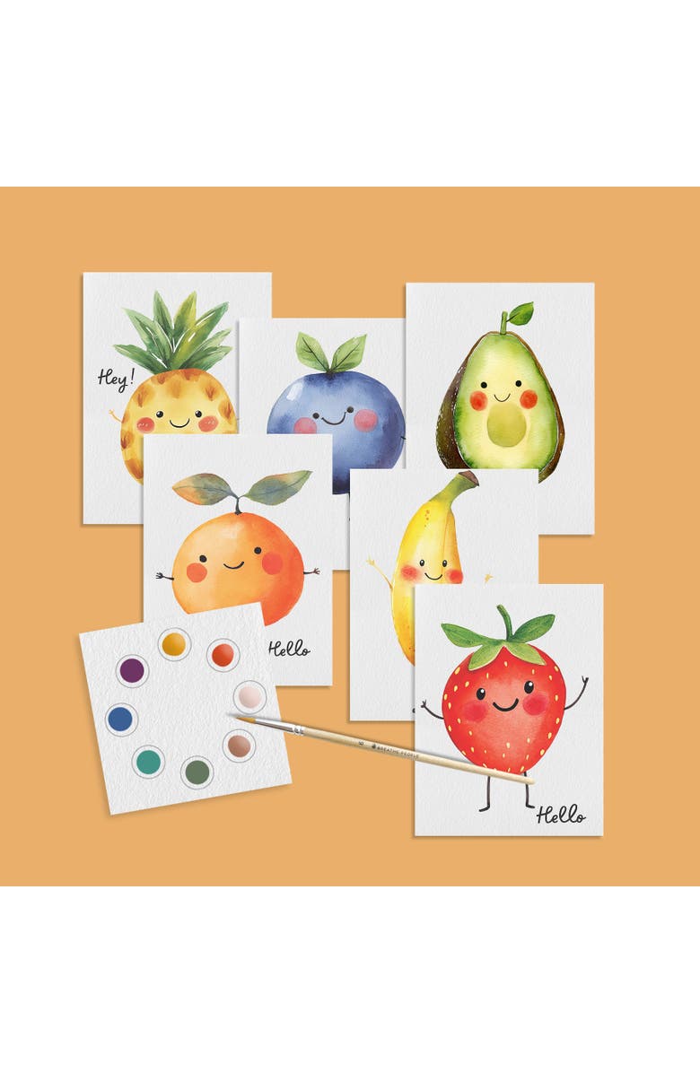 Breathe People Petite Artisan Watercolor Postcards-Happy Fruits, Alternate, color, Happy Fruits