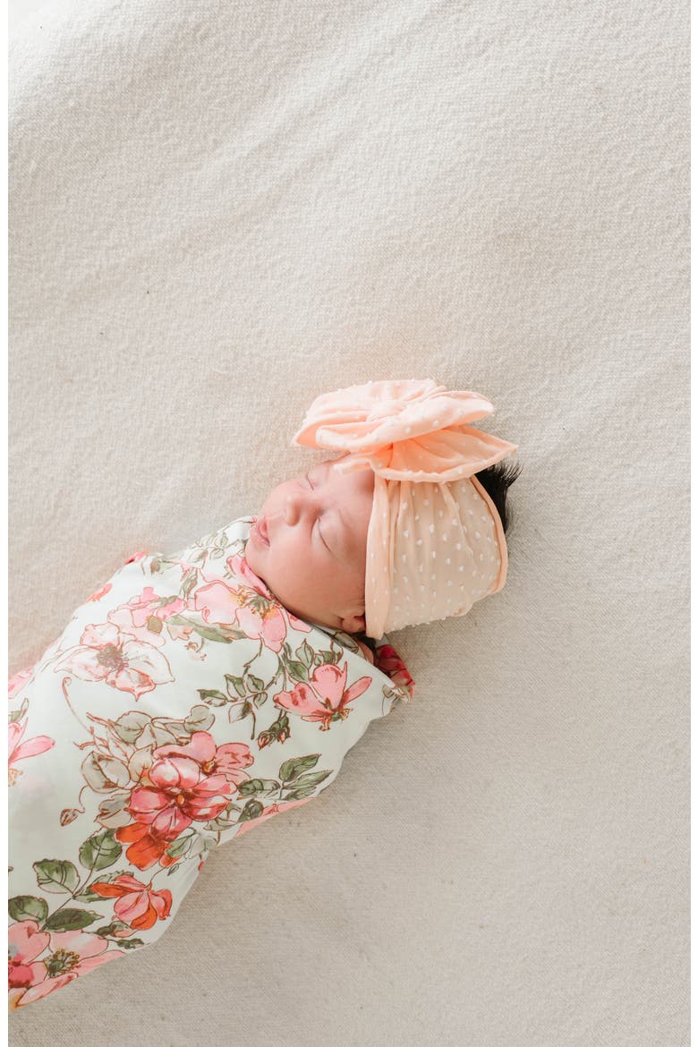 Shab-Bow-Lous Headband, Alternate, color, TROPICAL PEACH DOT