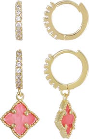 Adornia Set of 2 Clover of Hoop Earrings