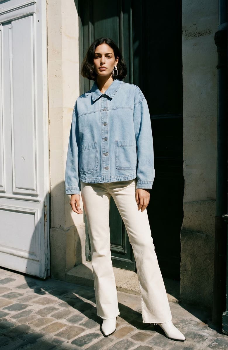 VERO MODA Jamie Denim Shacket, Alternate, color, Light Blue Denim