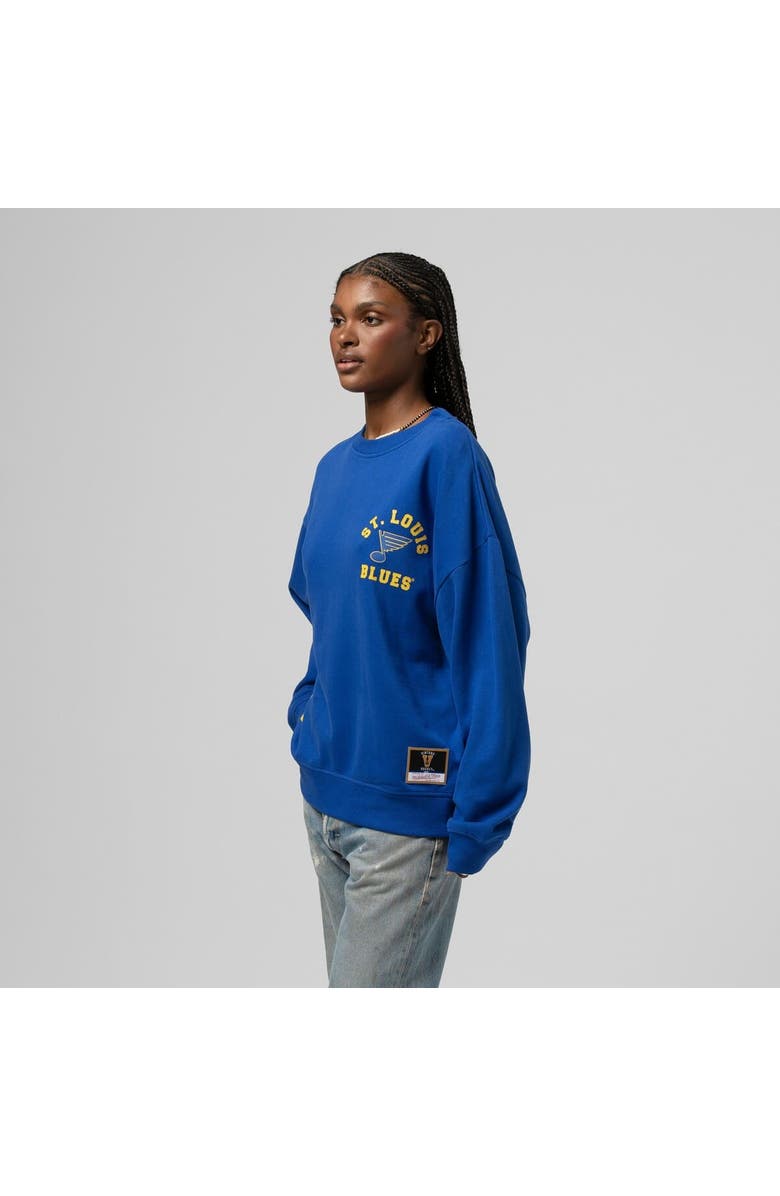 Mitchell 
Ness Women
s Mitchell 
Ness Blue St. Louis Blues Vintage Crewneck Sweatshirt, Main, color, Blue