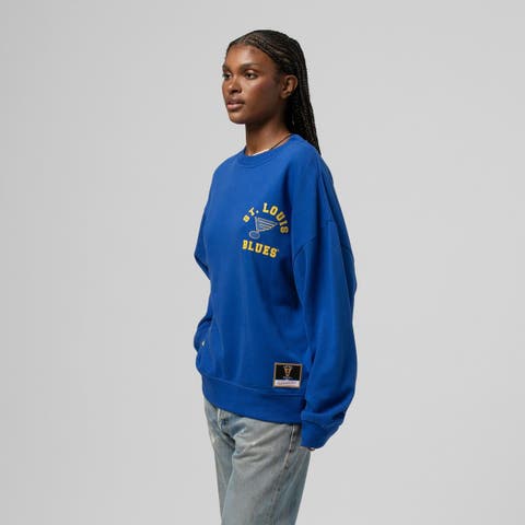 Women
s Mitchell 
Ness Blue St. Louis Blues Vintage Crewneck Sweatshirt