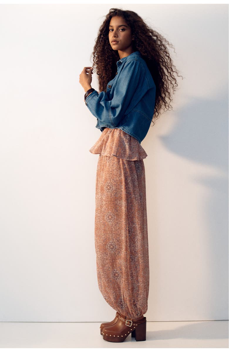 H&M Balloon-leg pull-on pants, Alternate, color, Light Pink/Floral