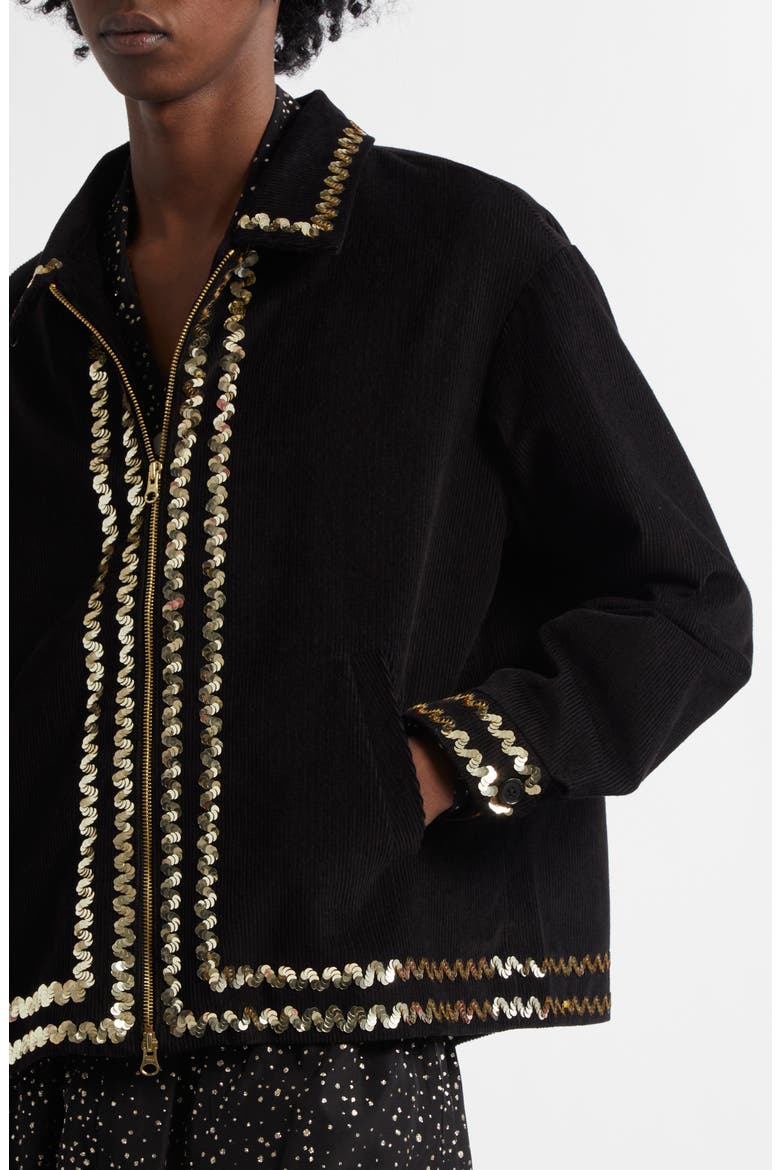 Bandstand Cotton Corduroy Jacket, Alternate, color, BLACK MULTI