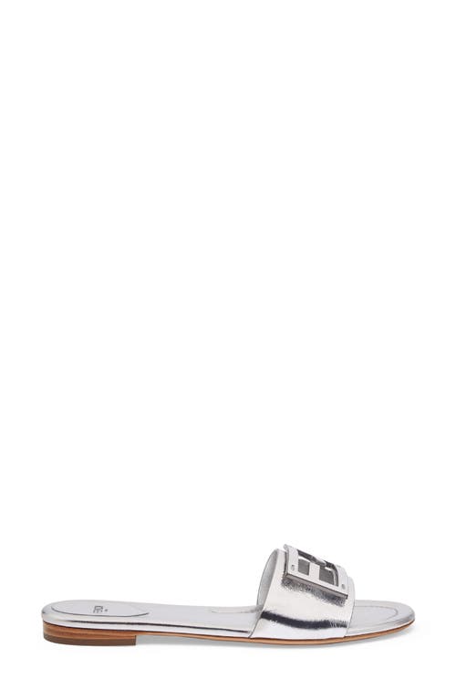 Fendi Baguette Metallic Slide Sandal