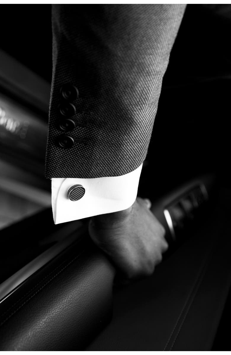 Tateossian Men's Carbon Tablet Cuff Links, Alternate, color, Black