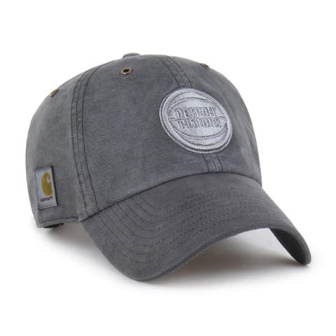Men's Carhartt x '47  Charcoal Detroit Pistons Clean Up Adjustable Hat