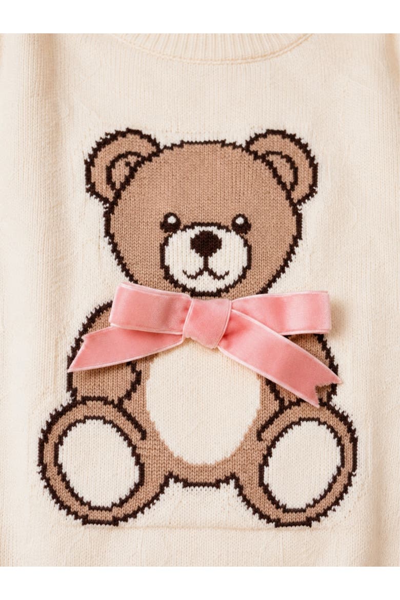 Sweet Teddy Bow Knit Sweater, Alternate, color, White
