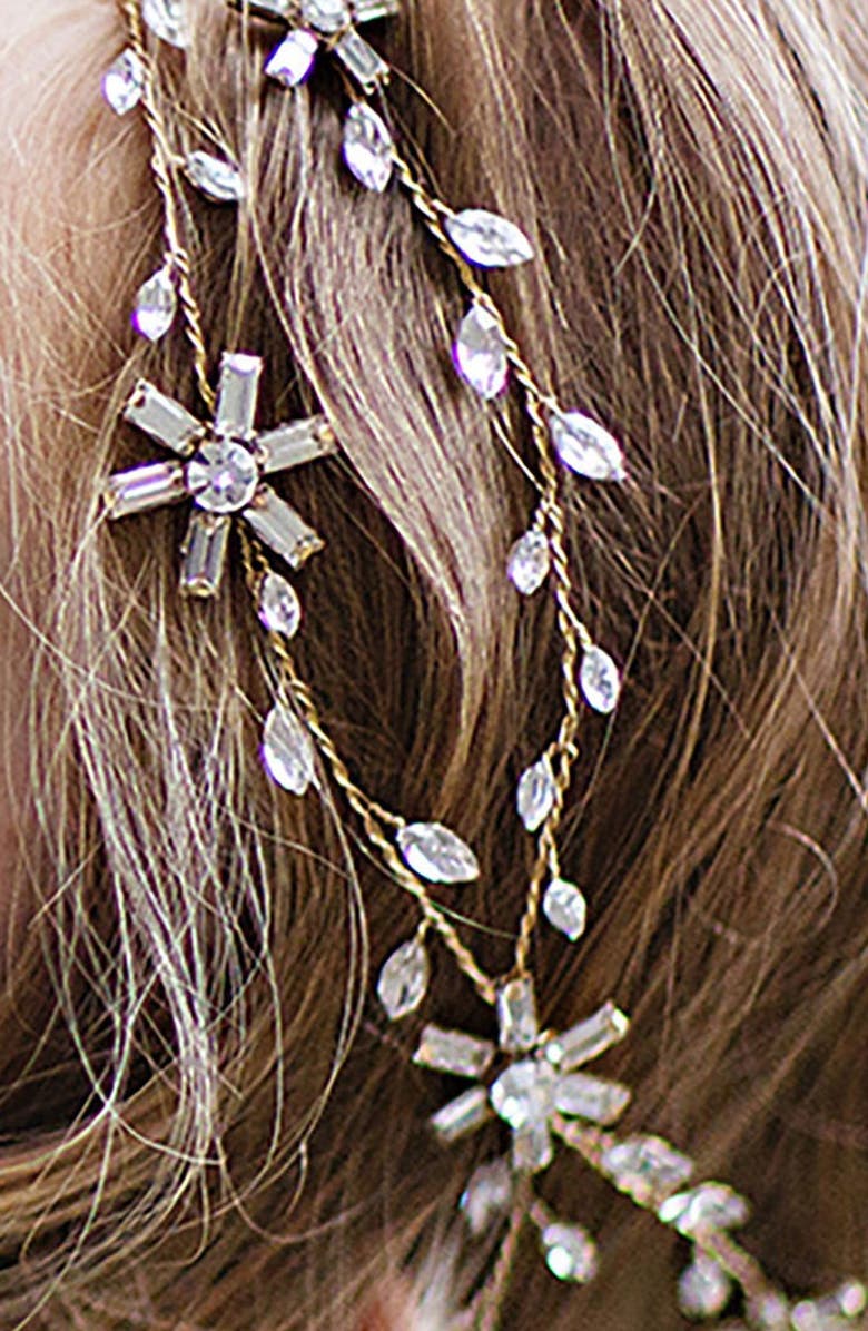 Brides & Hairpins 'Eula' Crystal Halo & Sash, Alternate, color,