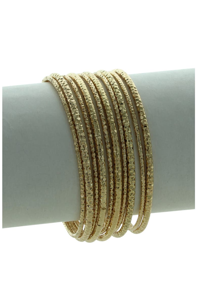 Inaya Set of 10 Bangle Bracelets, Alternate, color, GOLD