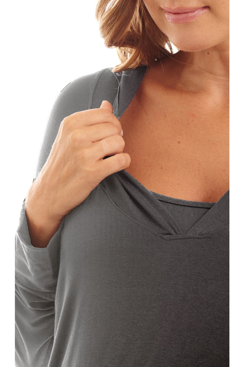 Irene Maternity/Nursing Hoodie & Pants Set, Alternate, color, CHARCOAL