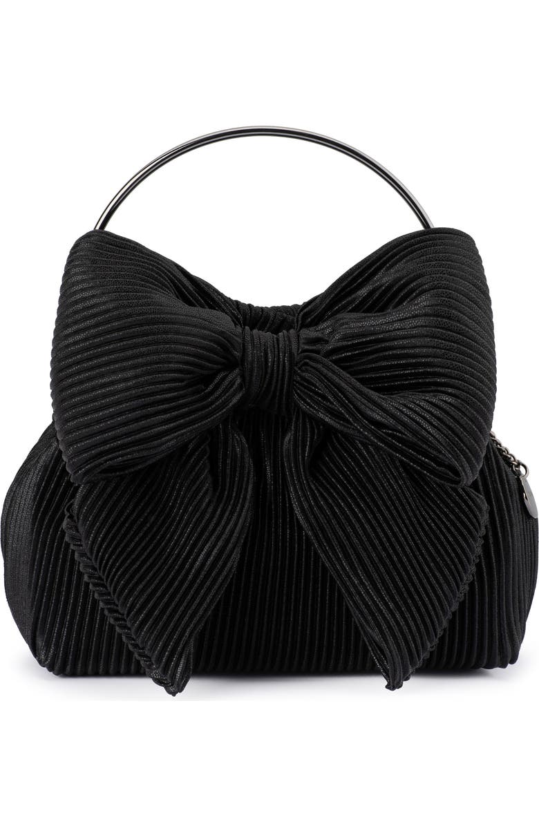 Olga Berg Elise Pleated Top Handle Bag, Main, color, Black