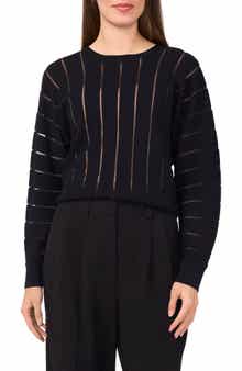 Halogen® Sheer Stripe Sweater