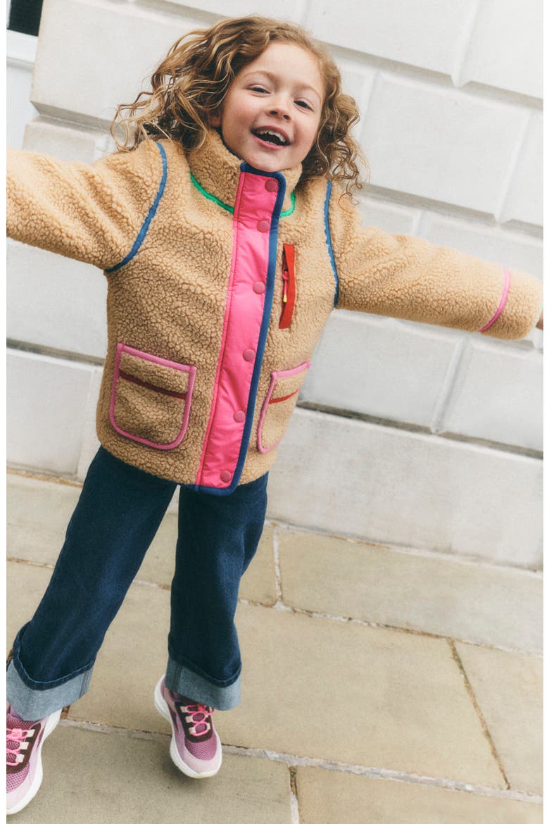 Kids' Fleece Jacket, Alternate, color, RAINBOW TRIM BORG