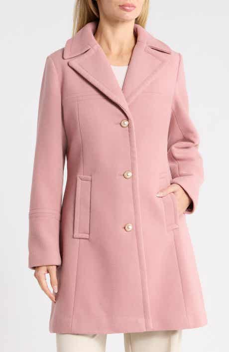 Pearl Button Wool Blend Coat