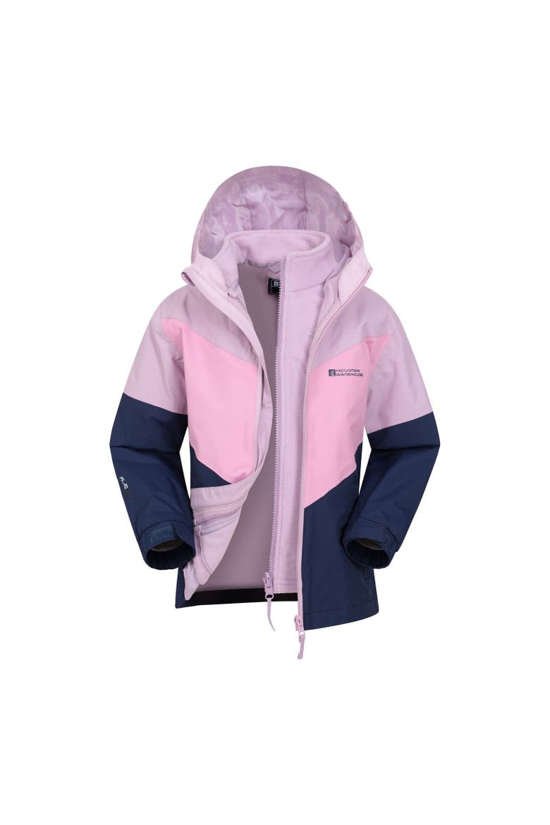 Childrens/Kids Lightning II 3 in 1 Waterproof Jacket, Main, color, Dark Blue and Pink