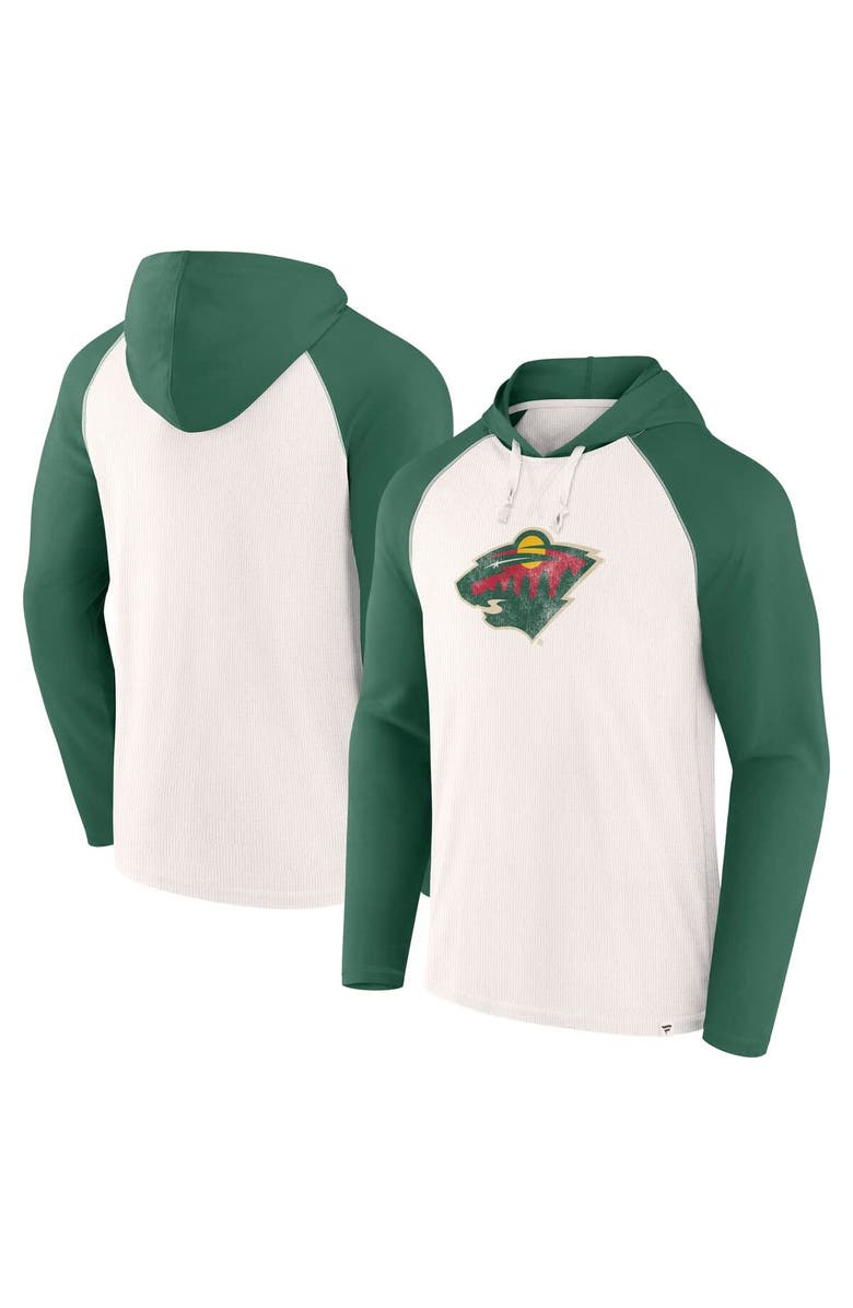 FANATICS Men's Fanatics White Minnesota Wild Vintage Winger Pullover Hoodie, Main, color,